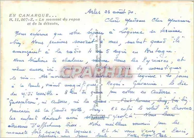 Dois cow-boys e um cavalo — Camargue — Editor Etel — Verso