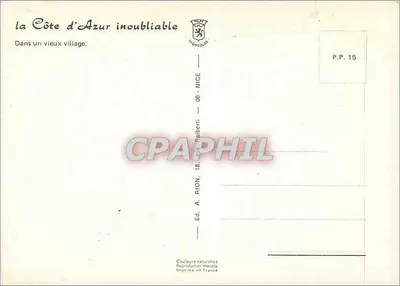 Um jumento em um vilarejo — Côte d'Azur — Ed. A. Rion, 18, rue Talberti — P.P. 15 — Verso