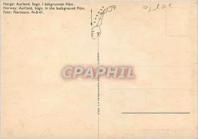 Vista do fiordo de Aurland, Sogn — com Flåm em segundo plano — editor Normann N-8-41 — Verso