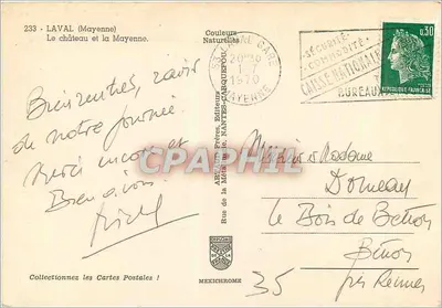 Laval (Mayenne) — Zamek i rzeka Mayenne — Armand Prés, Wydawcy, Nantes-Carquefou — Rewers