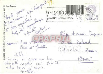 Amsterdam — Canal com bicicleta e tulipas — BPHI Publications B.V. — Verso