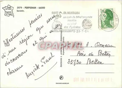 Perpignan — widok panoramiczny i zabytki — Wydawnictwo S. Audun w Roussillonie — Rewers