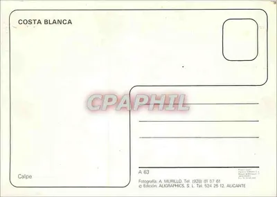 Calpe — praia de windsurf — edição ALIGRAPHICS, série A 63 — Verso