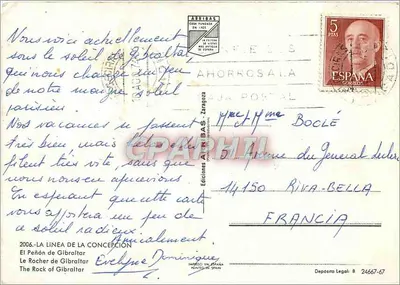 El Peñón de Gibraltar — widok panoramiczny — Éditions Air Bas, Zaragoza — Rewers