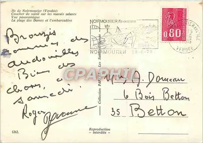 Noirmoutier — ilha oceânica — reprodução PAPYMA — Verso