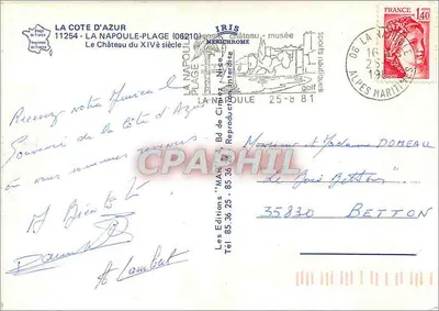 Le Château du XIVe siècle — La Napoule — Éditions IRIS — Verso