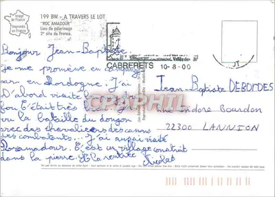 Roc Amadour — Zamek na skałach — Éditions de France — Rewers