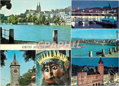 Basel — vista panorâmica e monumentos — Anschichtskarten-Verlag Hans Frey, Basel, n°710