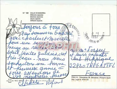 Andorra — Diversos aspectos — n° 362 — Verso