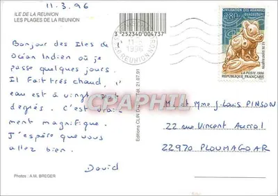Plaże La Réunion — Éditions CROMAN, n° 3'252340 004737 — Rewers