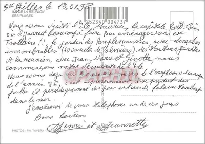 La Réunion — Karta turystyczna z 6 widokami — Fotografie PH. TAVERA - A.M. BÉZIER — Rewers