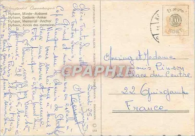 Nyhavn — Ancre comemorativa — Kunstforlaget, Copenhaga, n°132 — Verso