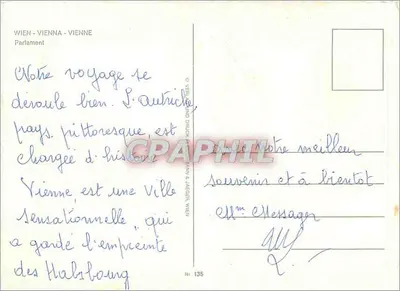 Viena - Parlamento — editor VERLAG UND DRUCK F. LAGER & WIEN, n° 135 — Verso