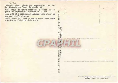 Muro de tumba lucano — alegoria da morte — S.n.c. Amici di Paestum — Verso