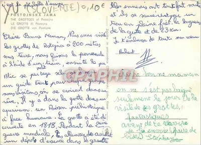 Grutas de Postojna — Sujeto principal — número de série não visível — Verso