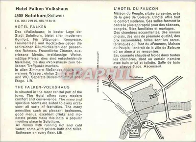 Hotel Falken Volkshaus — Solothurn/Suíça — Verso