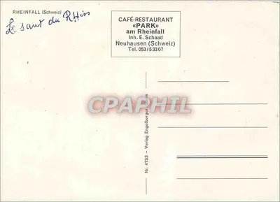 Rheinfall — spadanie rzeki Rhenu — Verlag Engelberger, n° 4753 — Rewers