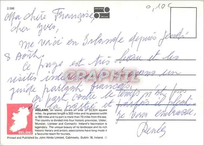 Irlanda — Saudações da Irlanda — John Hinde Limited — Verso