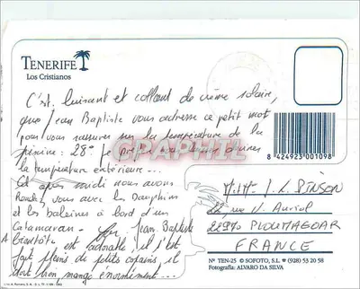 Los Cristianos — Tenerife — Wydawca: SOFOTO, S.L. n° TEN-25 — Rewers