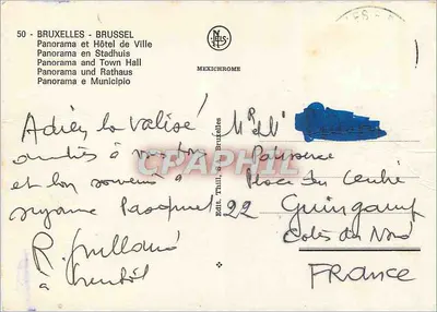 Bruxelas - Panorama e Palácio da Cidade — Mexichrome, n°50 — Verso