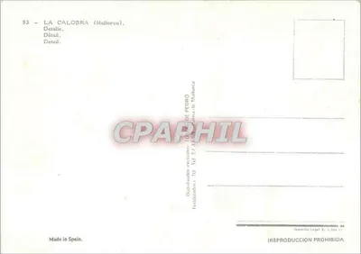 Torrente de Pareis — plaża i statek — wydawca Pedro de Mallorca, n° 93 — Rewers