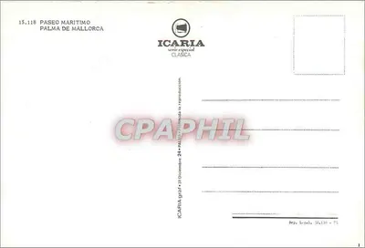 Paseo Marítimo — Palma de Mallorca — ICARIA série especial classica n°15.118 — Verso