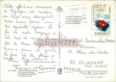 Mallorca - Santa Ponsa — Ogólny widok z lotu ptaka — Éditions Subirats & Piqué, n° 1980 — Rewers