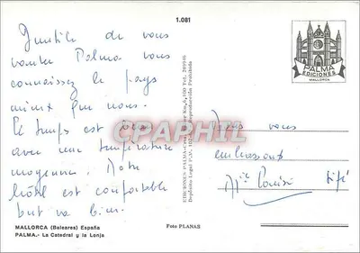 Palma de Mallorca — Catedral — Edições Palma — Verso