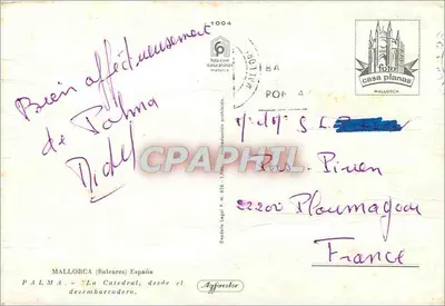 Katedra na Majorce — widok z nabrzeża — wydawca Casa Planas, nr 1004 — Rewers