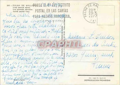 Palma de Mallorca — częściowy widok z powietrza — Dystrybutor Gravatada — Rewers