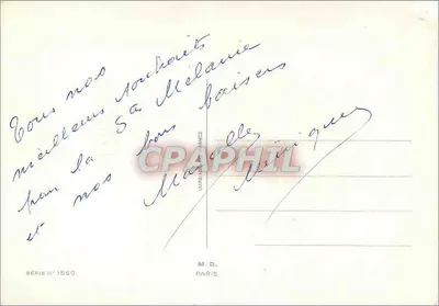 Arranjo de violetas — Boas Festas — M.D. Paris, série n°1560 — Verso