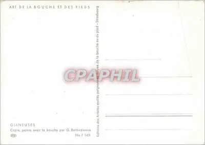 Glaneuses — replica van een schilderij van G. Barbedienne — Éditions des Arts de la Bouche et des Pieds — Achterkant