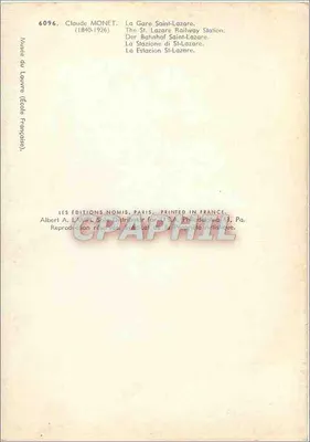 Stacja Saint-Lazare — obraz Claude Monet — Éditions Nomis, Paris — Rewers