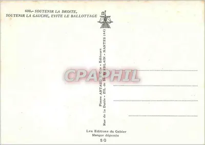 Apoyar la derecha, apoyar la izquierda, evita el ballotaje — Pierre Artaud & Cie, Nantes — Reverso
