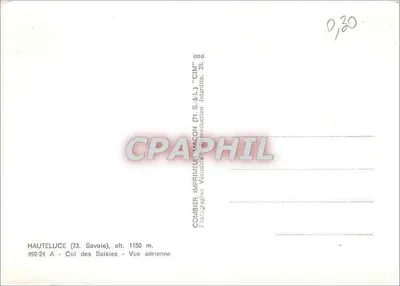 Haute-Luce (73) - Col des Saisies - Aerial View — Imprimeur Magon, 492-24 — Back