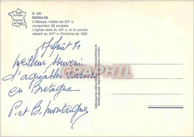 Daoulas — De Abdij — Edities van Kunst Jos le Doulain — Achterkant