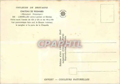 Château de Rosanbo — Panoramablick und Details — Édition d'Art Stoll — Rückseite
