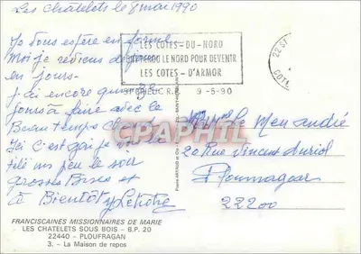 लेस चाटेलेट्स — मारी के मिशनरी फ्रांसिसकन महिलाओं के आश्रम — प्रकाशक पियर अर्तौ, संख्या 3 — पीछे