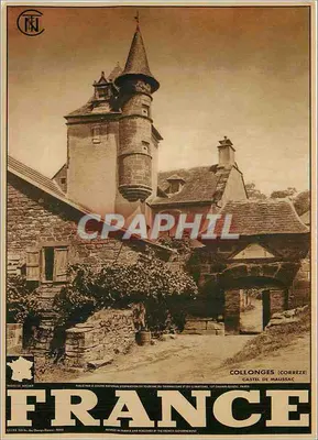 Collonges (Corrèze) — Castelo de Maussac — Foto J.L. Auclair, editada pelo C.N.E.T.
