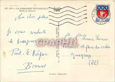 Pola zbiorowe — Po zbiorniku — Wydawca: Editions Nolampd — n° OF. 191. — Rewers