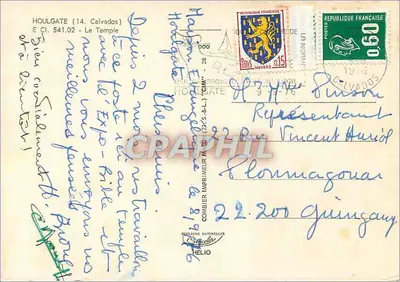 Kościół Świętego Tempła w Houlgate — Calvados — wydawca Cina — Rewers
