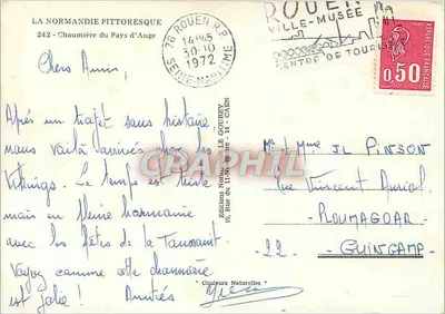 Charminha case de madeira normanda — com jumento e carruagem — Emy — Verso
