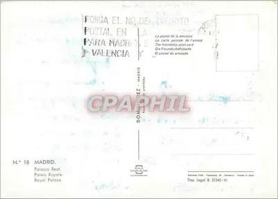 Palacio Real — Madryt — Wydawnictwo Fita, nr 18 — Rewers