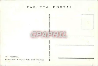 Portal del Pardo — Vendrell — Éditeur RAYYORD — Verso