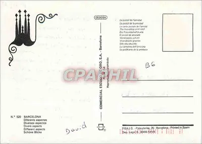 Barcelone — Diverses aspects — Comercial Escudo de Oro, S.A. n° 520 — Verso
