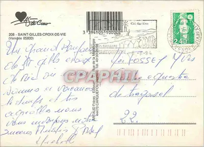 Saint-Gilles — Croix-de-Vie — Artaud Frères, n° 208 — Rewers