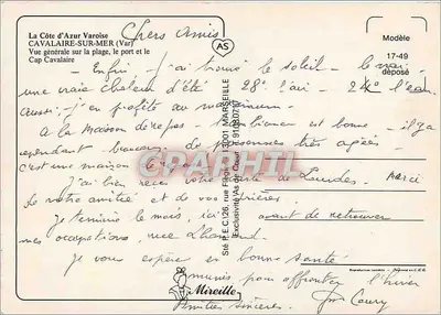 Cavalairé o porto — vista aérea — Editor Esys, número de série não visível — Verso