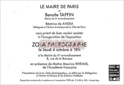 Paris — Exposição Zola Fotógrafo — Prefeito de Paris e delegação — Verso