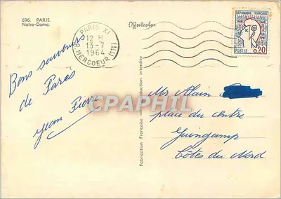 Notre-Dame w Paryżu — widok fasady — Offsetcolor, n°696 — Rewers