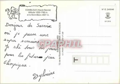Combloux — widok zimowej górzyny — Éditions Cellard — Rewers